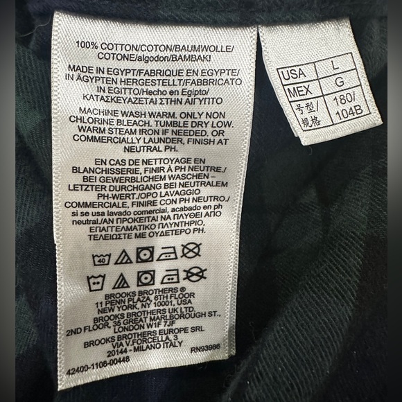 Brooks Brothers Blackwatch Tartan Portuguese Flannel Shirt - Large Regent Fit - Picture 3 of 3